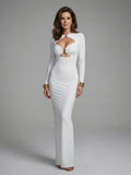 Jessamine | Long Sleeve Cutout High Neck Maxi Dress