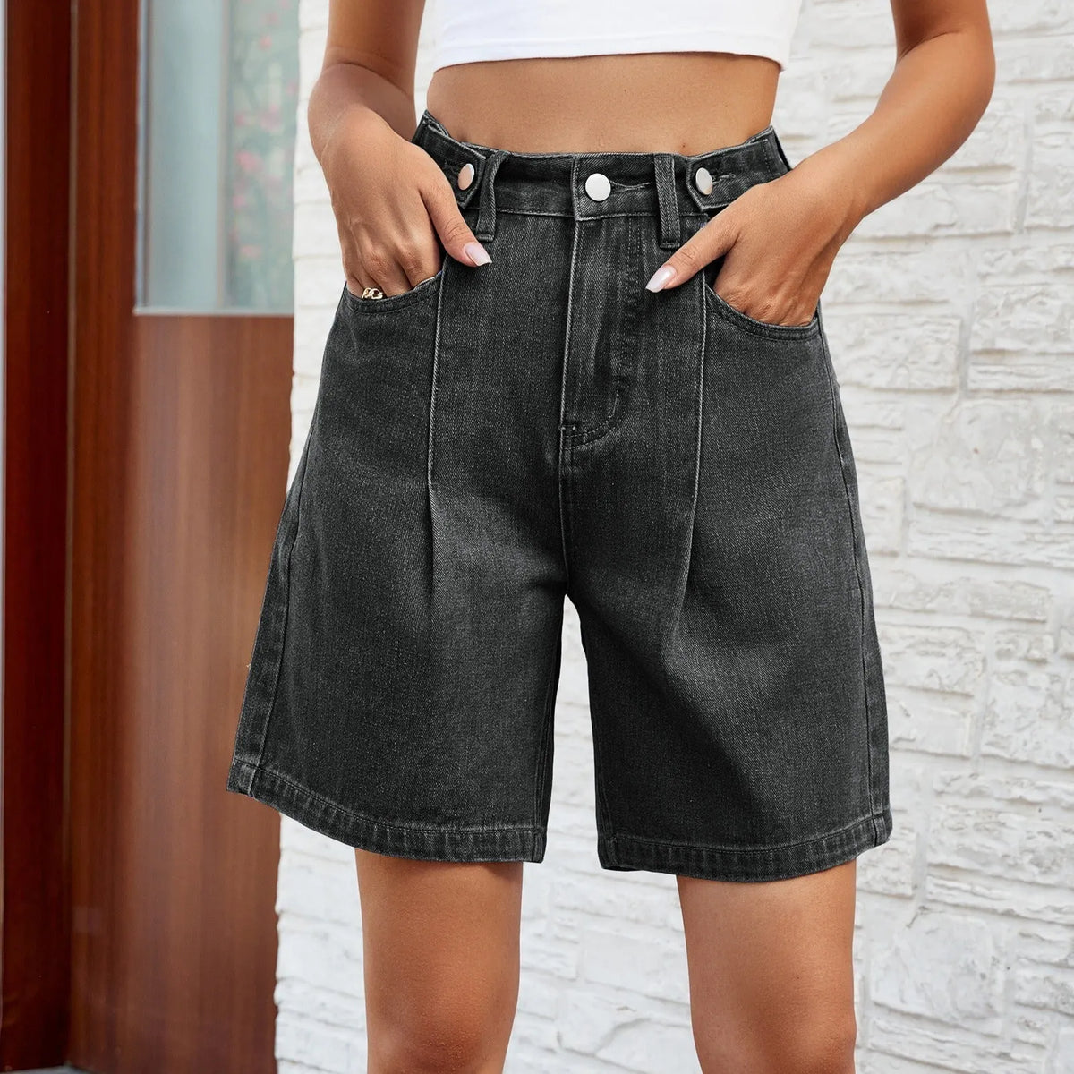 KENDRA | Dames Denim Oversized Short met Vintage Straight Fit – Casual, Comfortabel & Stijlvol