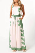 Floral Ensemble: Top & Wide Leg Hose