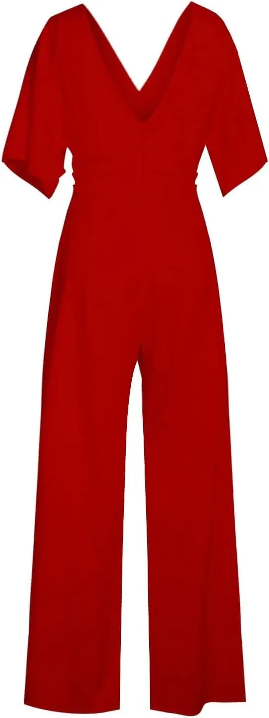 Eleganter Jumpsuit mit V-Ausschnitt