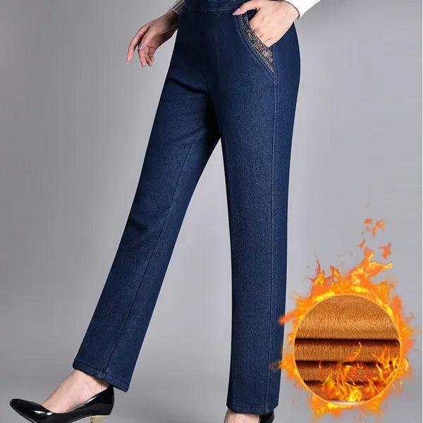 Linda - Jeans med sidelommer og elastik i taljen til kvinder