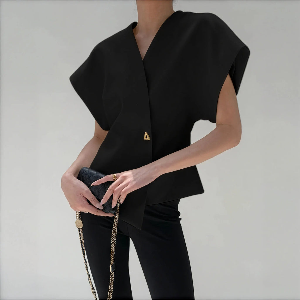 Elegante Wickelbluse mit Struktur