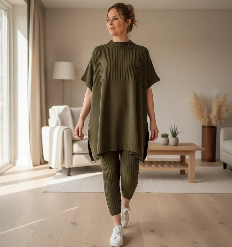Dames Gebreide Lounge Set – Warm, Comfortabel & Perfect Voor Herfst & Winter