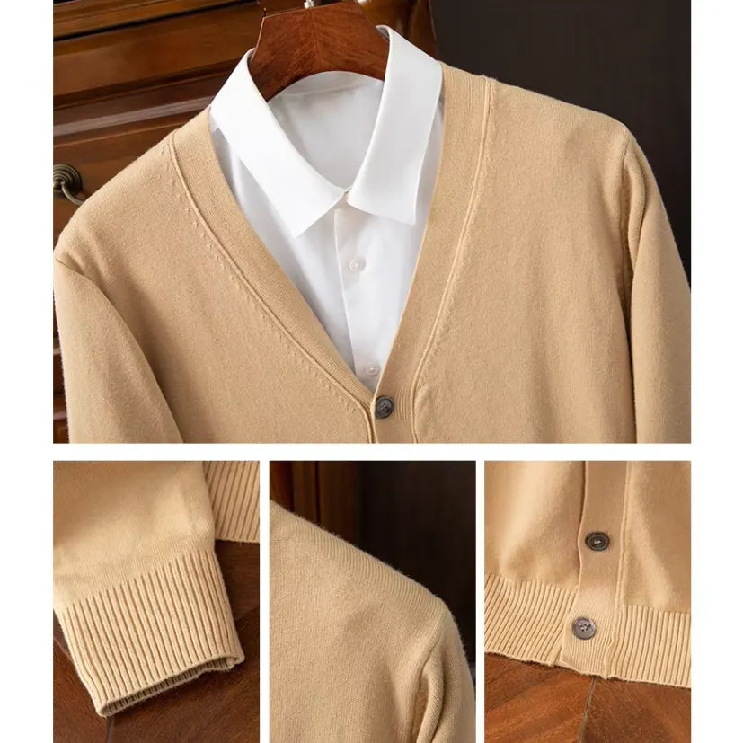 Herren Strickjacke Mit KnÃ¶pfen, Leichtes Material, V-ausschnitt, Klassischer Stil