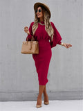 Jera | Chic Midi Dress with Elegant Sleeves