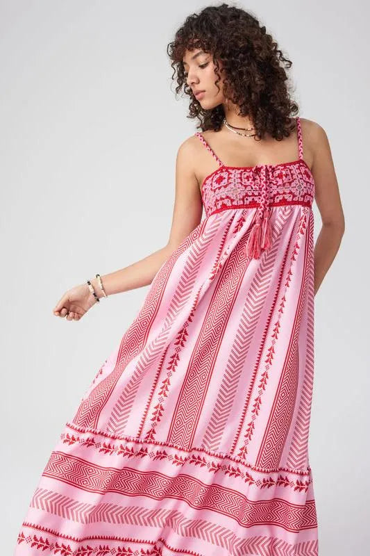 BÃ¶hmisches Maxikleid mit Stickerei