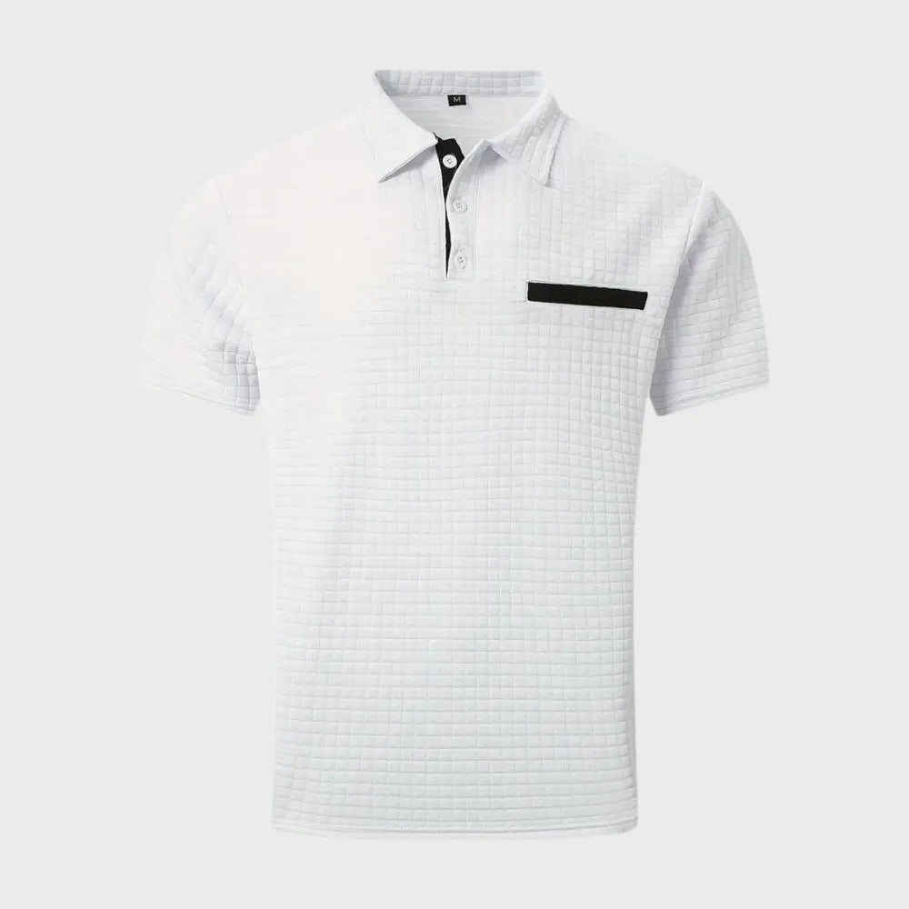 - Texturiertes Poloshirt