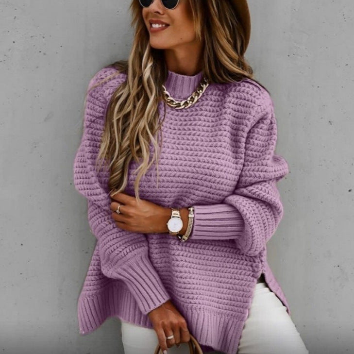 2025 Autumn and Winter Loose Lazy Wind Long Sleeve Pullover Knitted Sweater Women