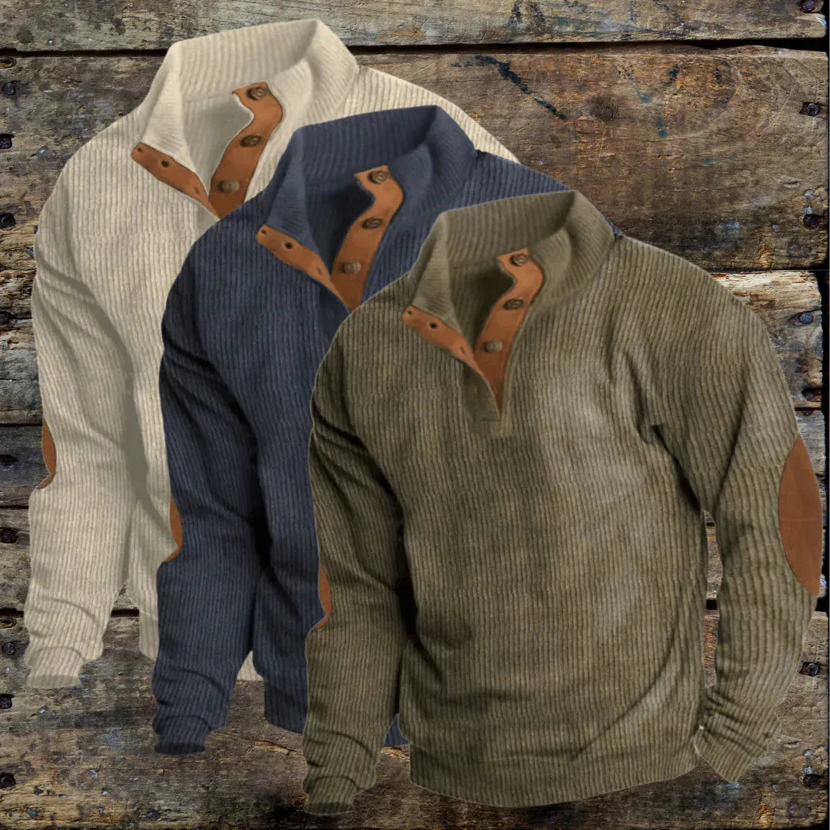 Gerippter Pullover für Männer