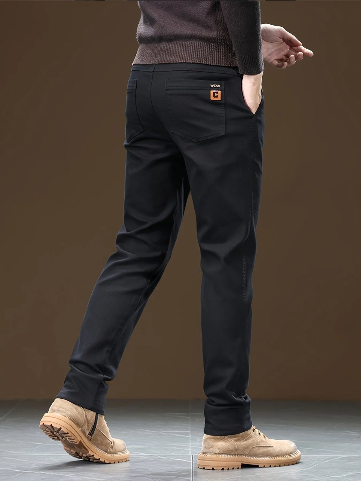 Baumwoll Herren Chino Hose, Reguläre Passform, Dehnbarem Stoff