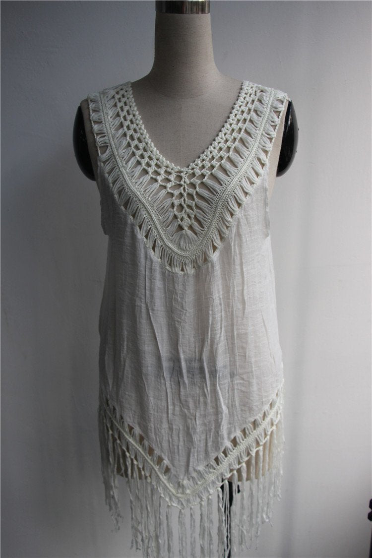 Sexy Tassel Sleeveless Beach Swimwear Bikini Cover Up