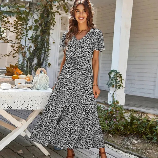 Laila - Vintage blomstret sommerkjole