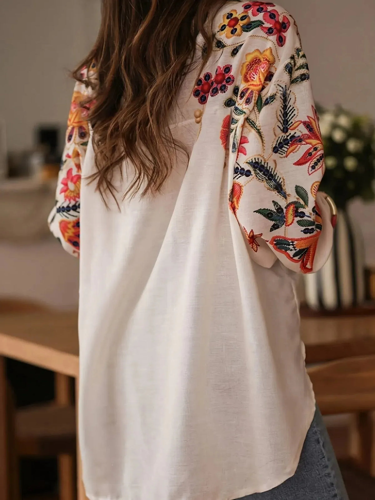 Floral Button Up Long Sleeve Shirt