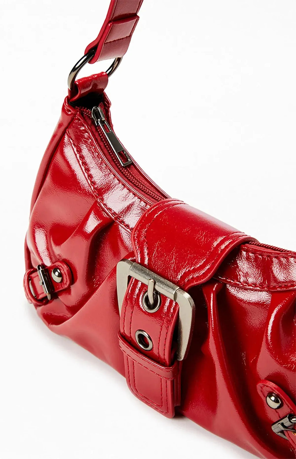Dames Leren Schoudertas Met Gesp & Rits â€“ Stijlvol, Compact & Altijd On-Trend
