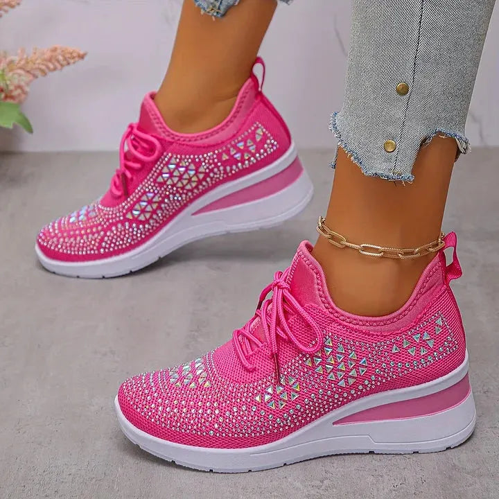 Annika – Ortopædiske sneakers med glitrende rhinsten