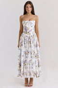 Romantisches Kleid mit floralem Muster und fließendem Rock
