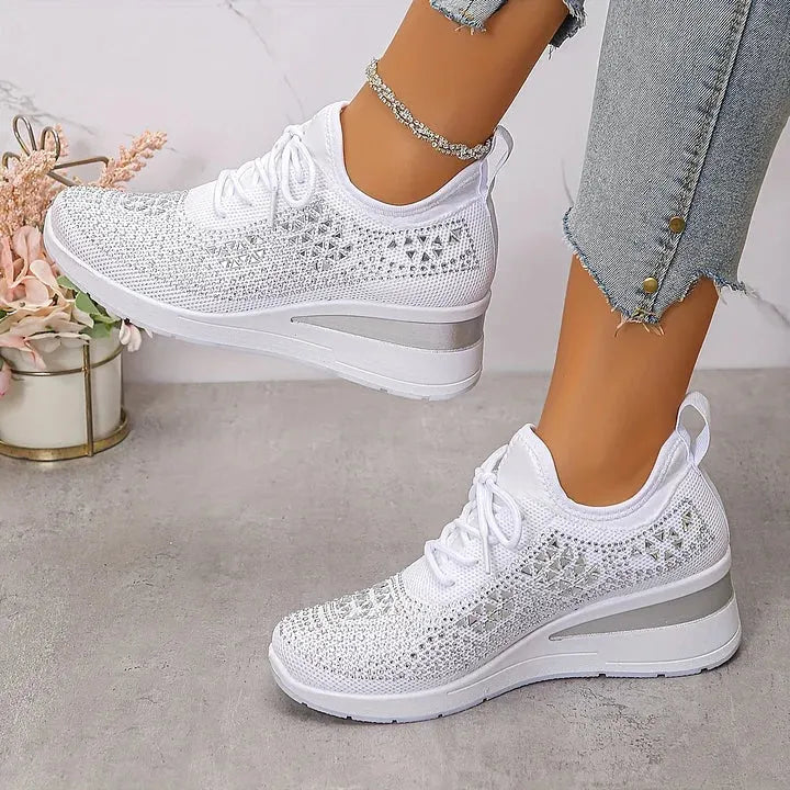 Annika – Ortopædiske sneakers med glitrende rhinsten
