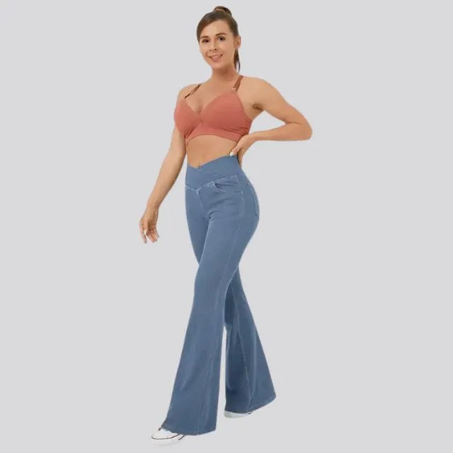 Hoch taillierte Flare-Leggings