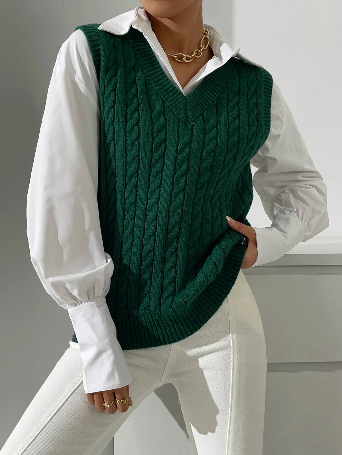 SuÃ©ter Feminino Tricod Cola V Verde