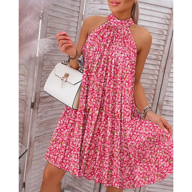Robe courte licou imprimÃ©e d'Ã©tÃ©