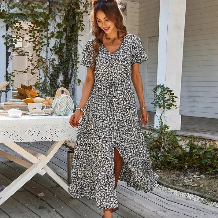 Laila - Vintage blomstret sommerkjole