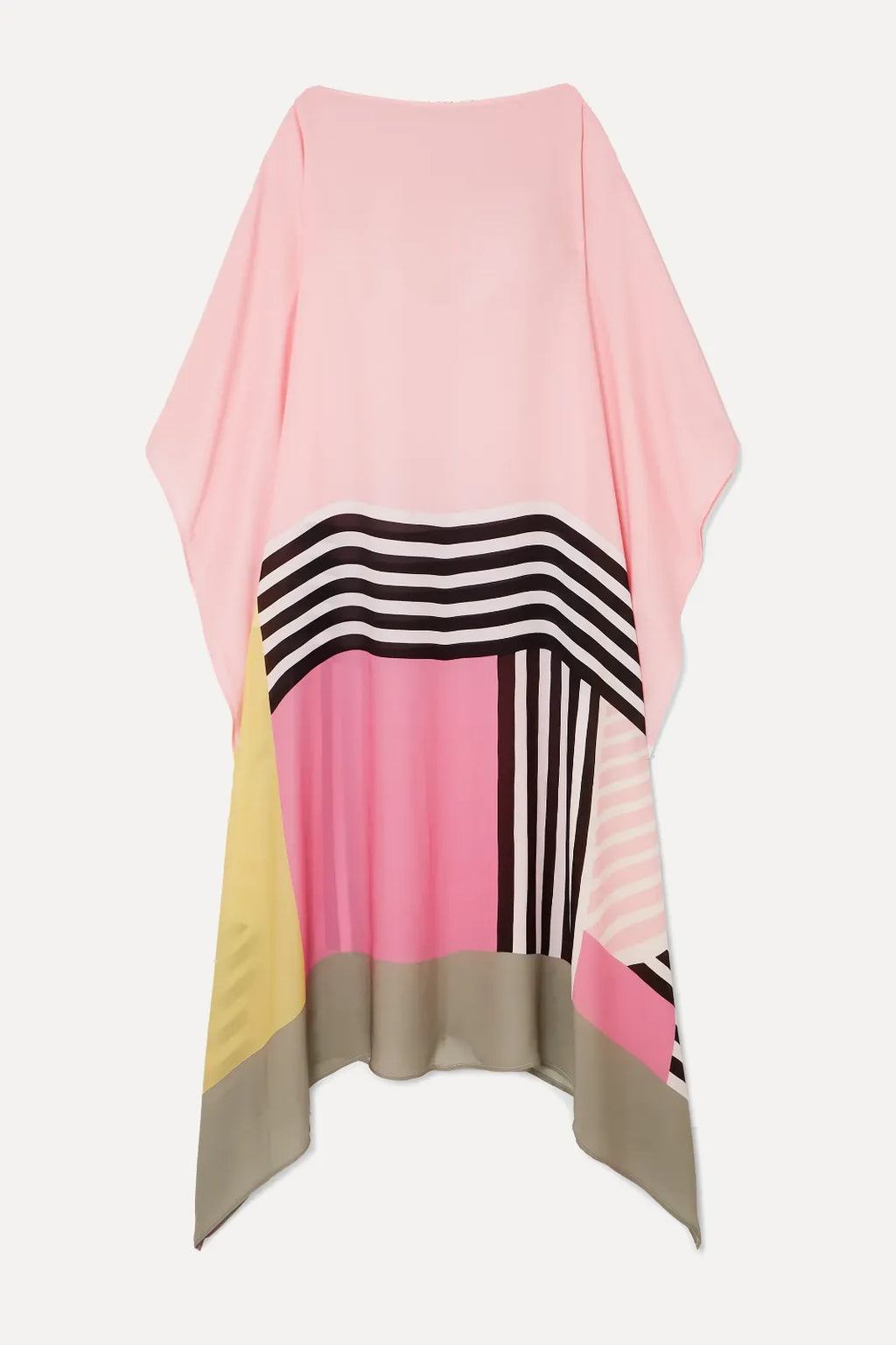 Fließendes Kleid mit Farbblock-Design