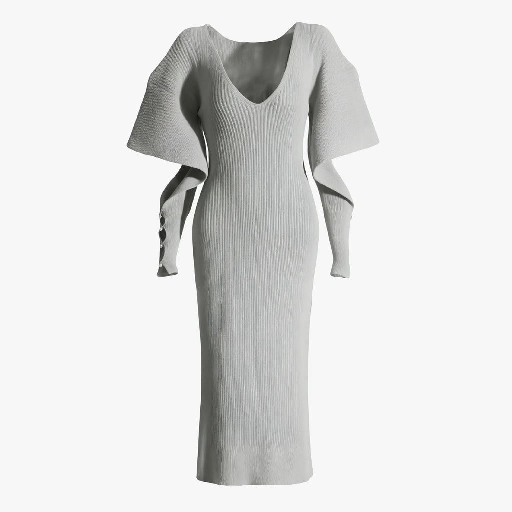 Elegantes Midikleid mit Cape-Ã„rmeln