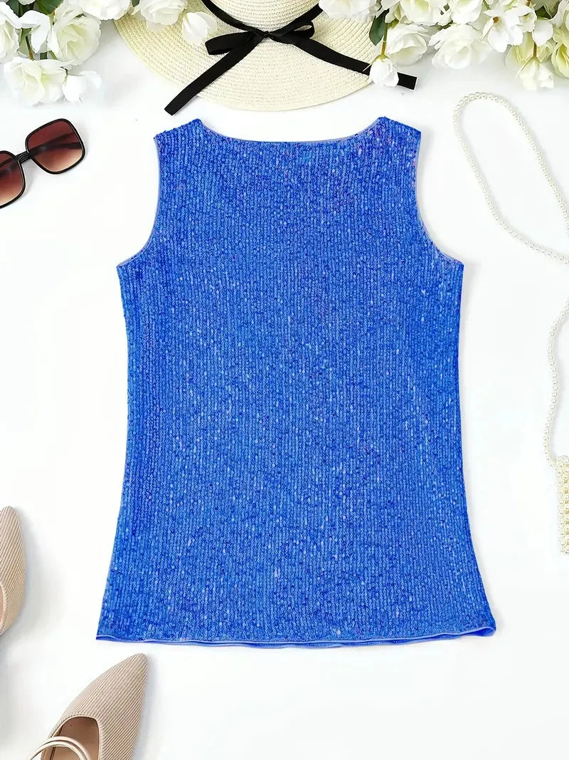 Elegantes Ärmelloses Top mit Pailletten