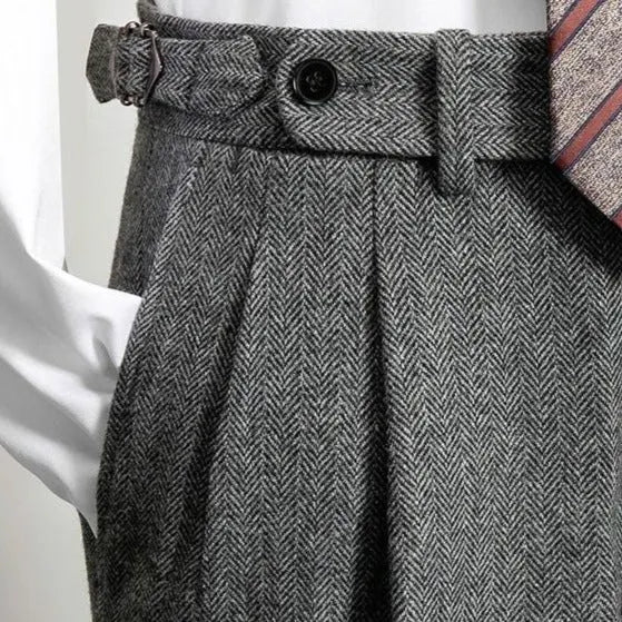 Herren-Wollhose mit Gürtel