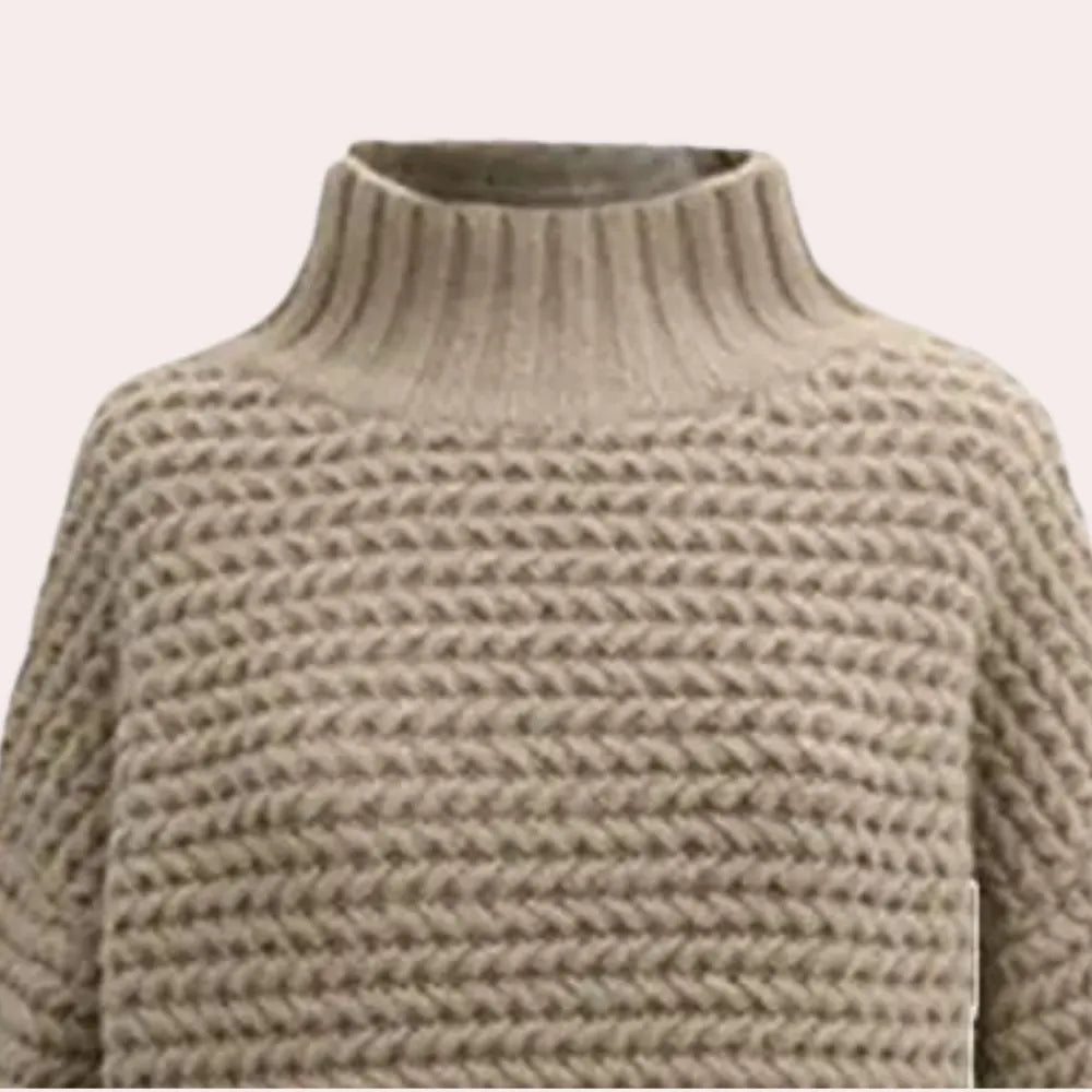 Chunky Knit Rollkragen Top – Oversized Ärmel