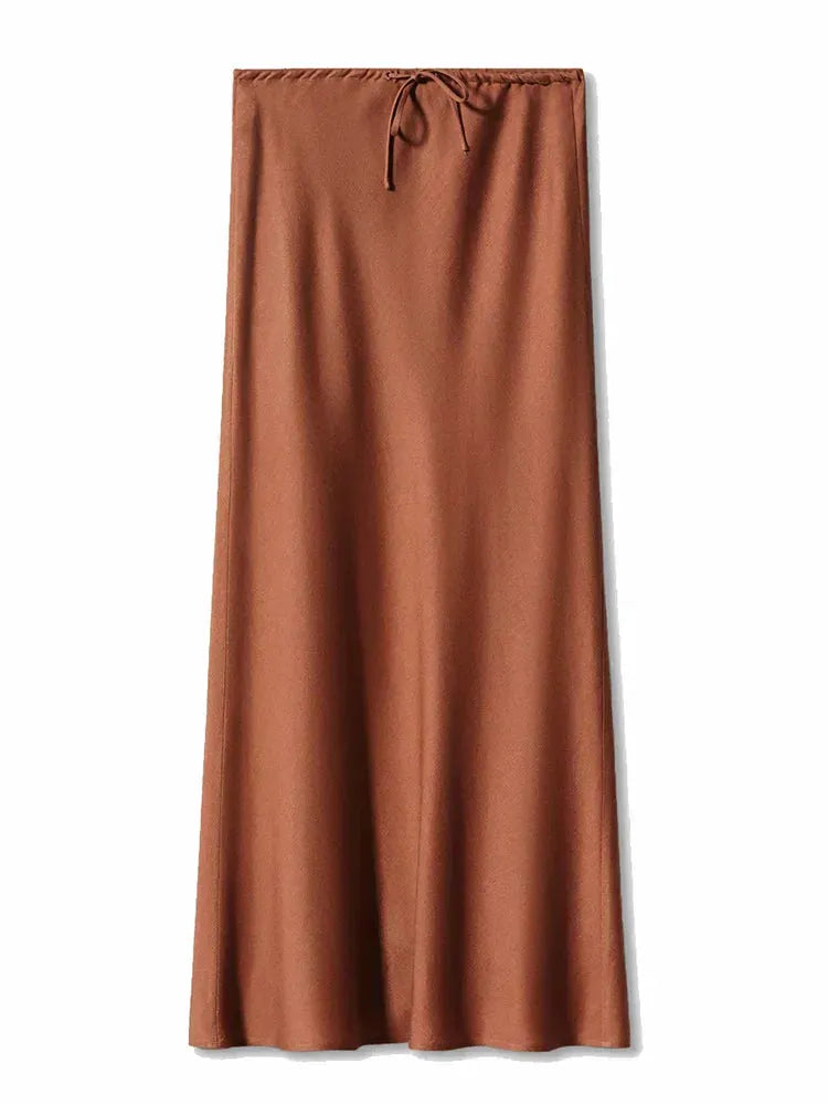 CHERISSE | Luxe Satijnen Dames Rok Met Verstelbare Taille - Zacht, Elegant & Makkelijk te Combineren