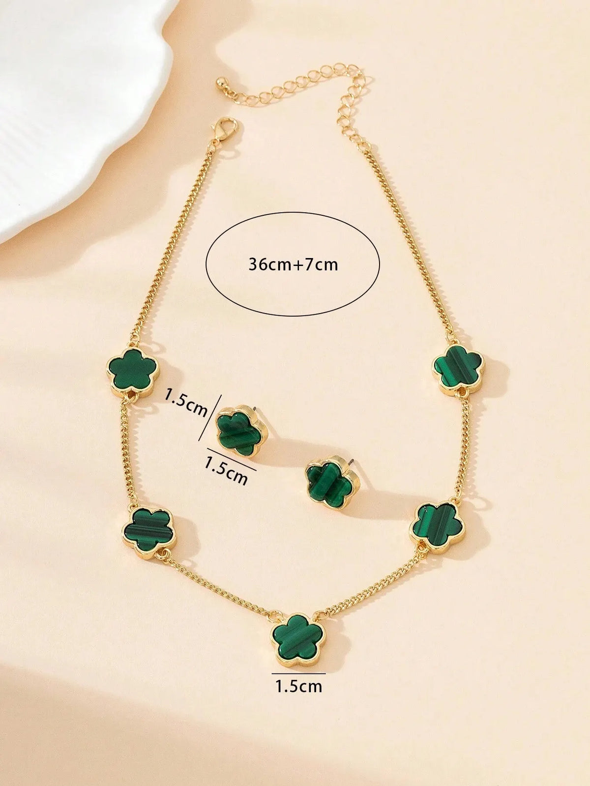 Conjunto Trevo De Quatro Folhas Verde