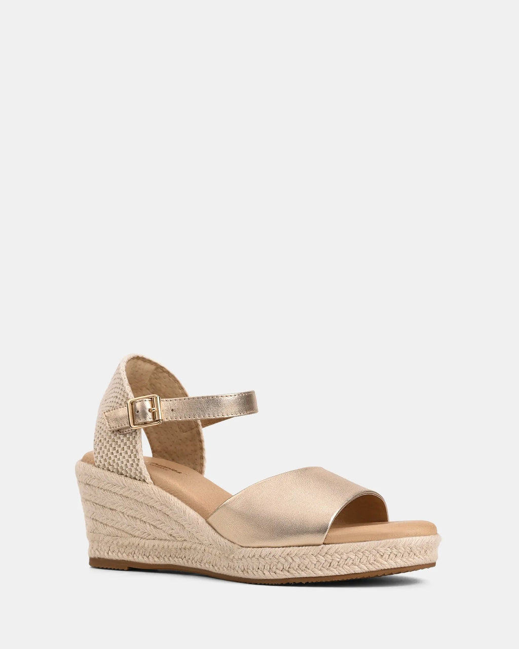 Luxury Women's Gold Wedge Sandals with Buckle Closure
