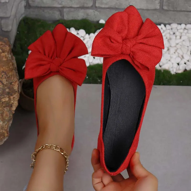 Lena | Spitz-Zehen Ballerinas – Femininer Look mit Schleife