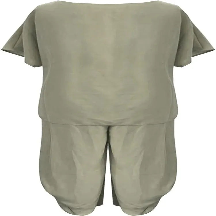 JULES | Dames 2 Delige Relaxed Fit Set Wijdvallende Top & Korte Mouw – Comfortabele Flared Broek