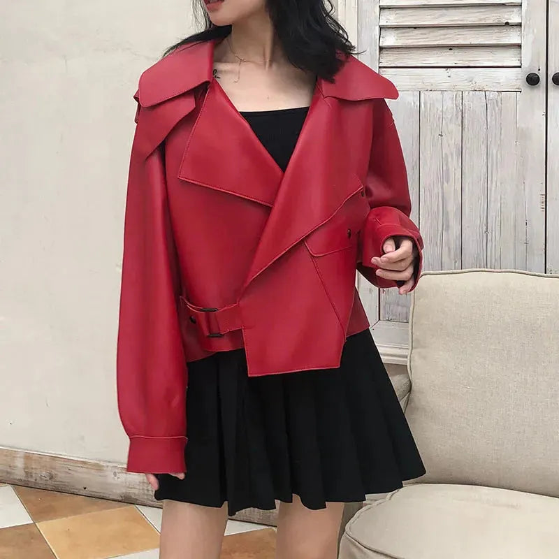 Retro Stilvolle Lederjacke