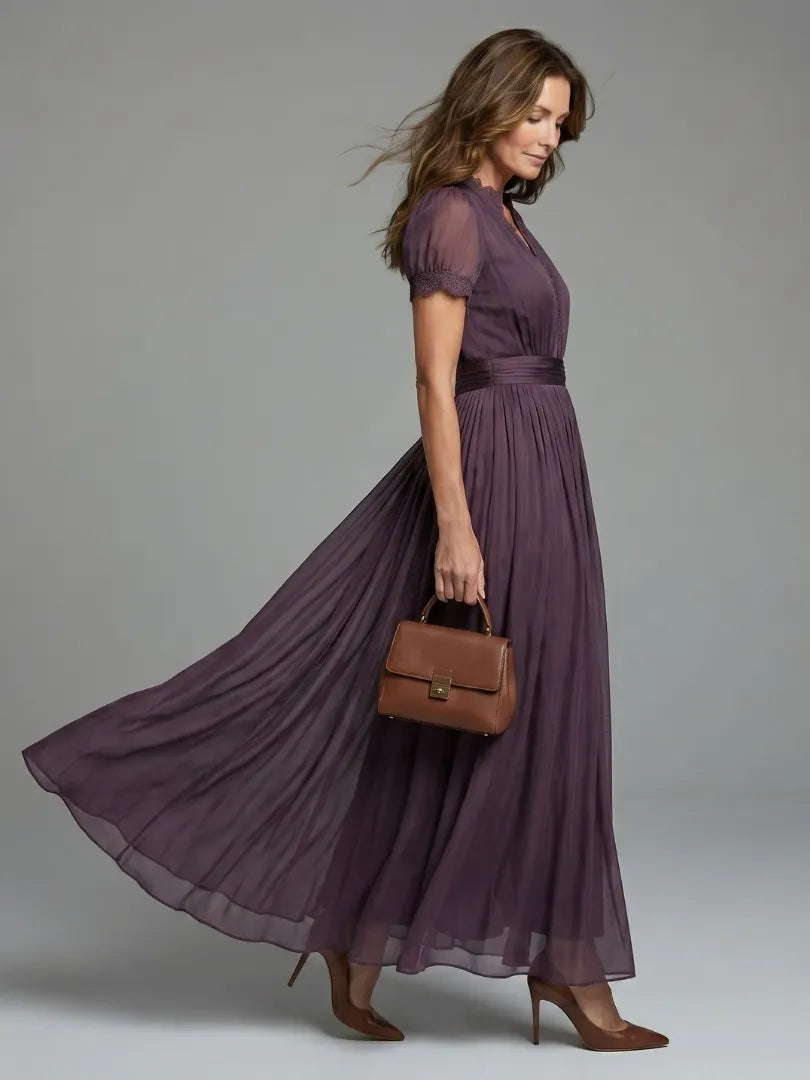 Elia | Gathered Waist Keyhole Maxi Dress