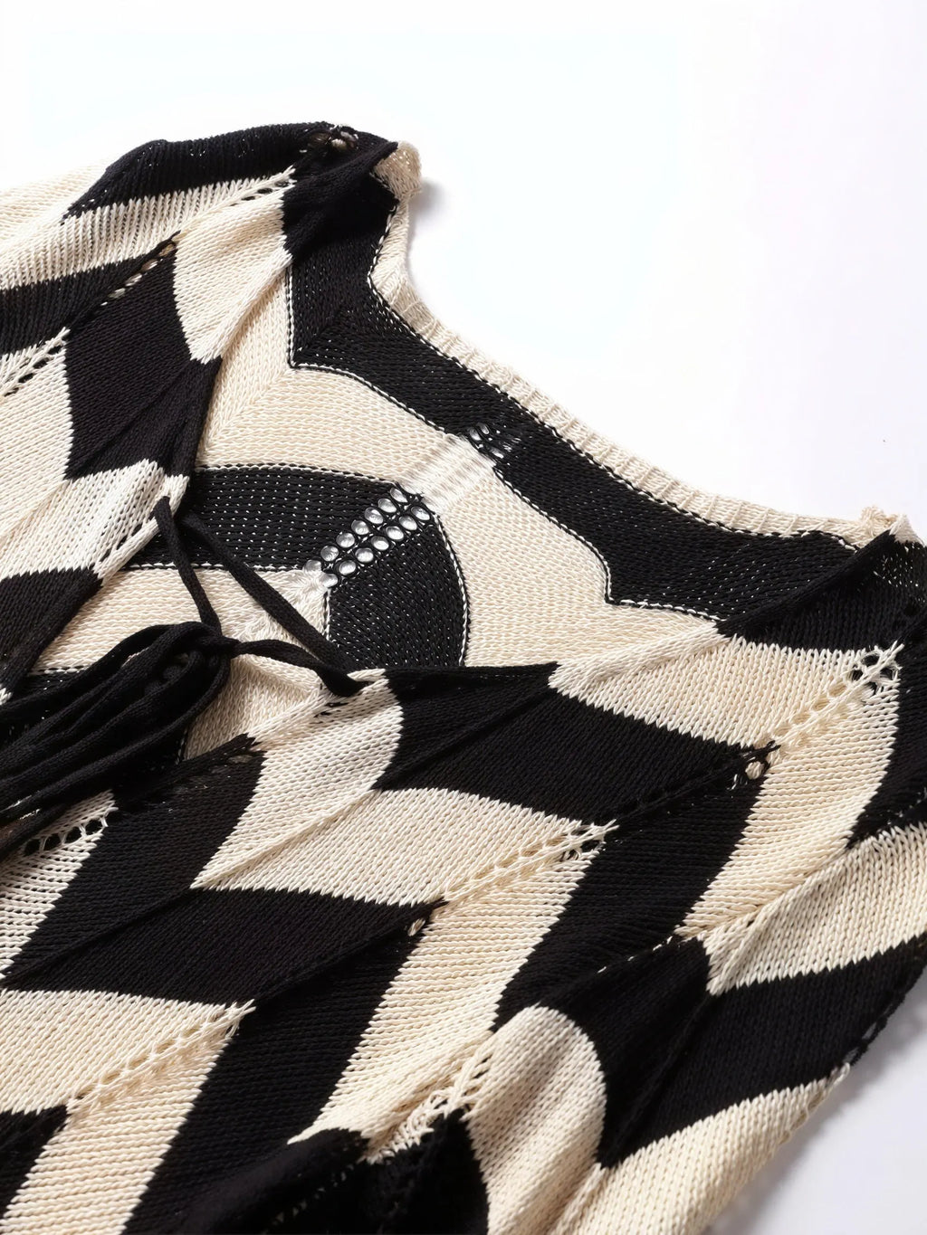 Strickkleid mit Chevron-Muster – Langarm