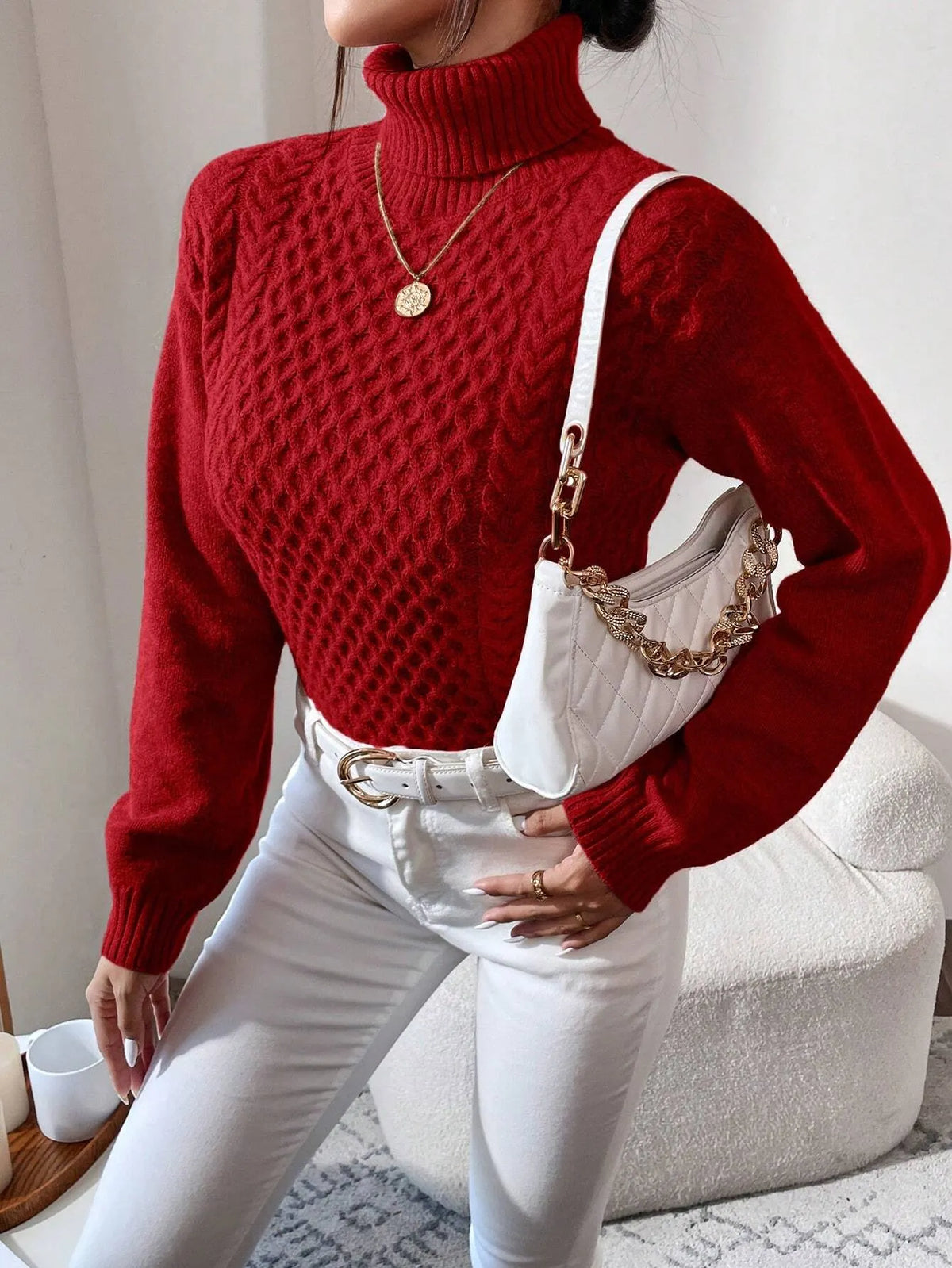SuÃ©ter Feminino Tricot Vermelho Isa