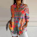 Dita | Loose Blouse with Artistic Print