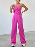 Conjunto Feminino CalÃ§a e Cropped Rosa JÃºlia