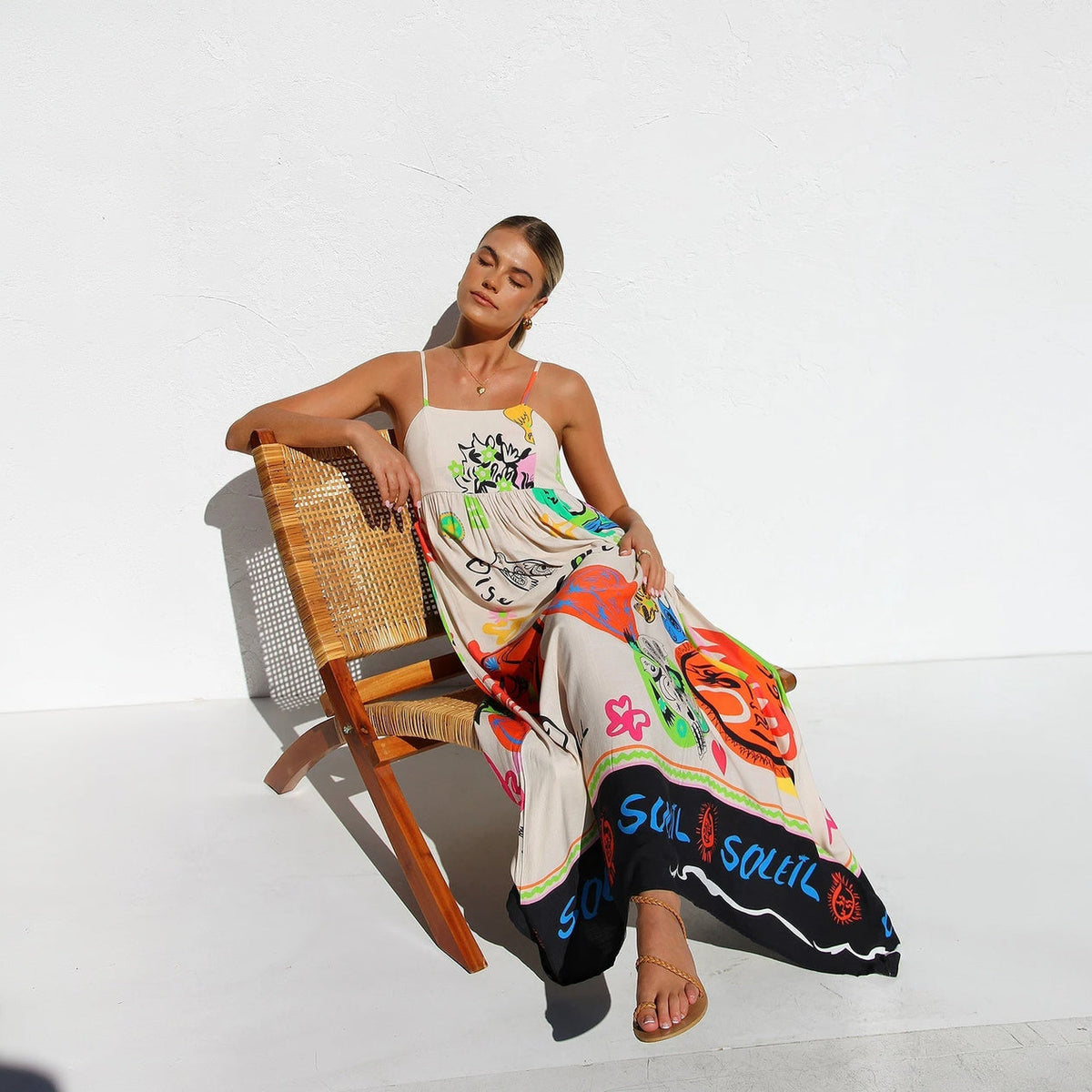 Sommerliches Maxikleid mit Kunstvollem Print