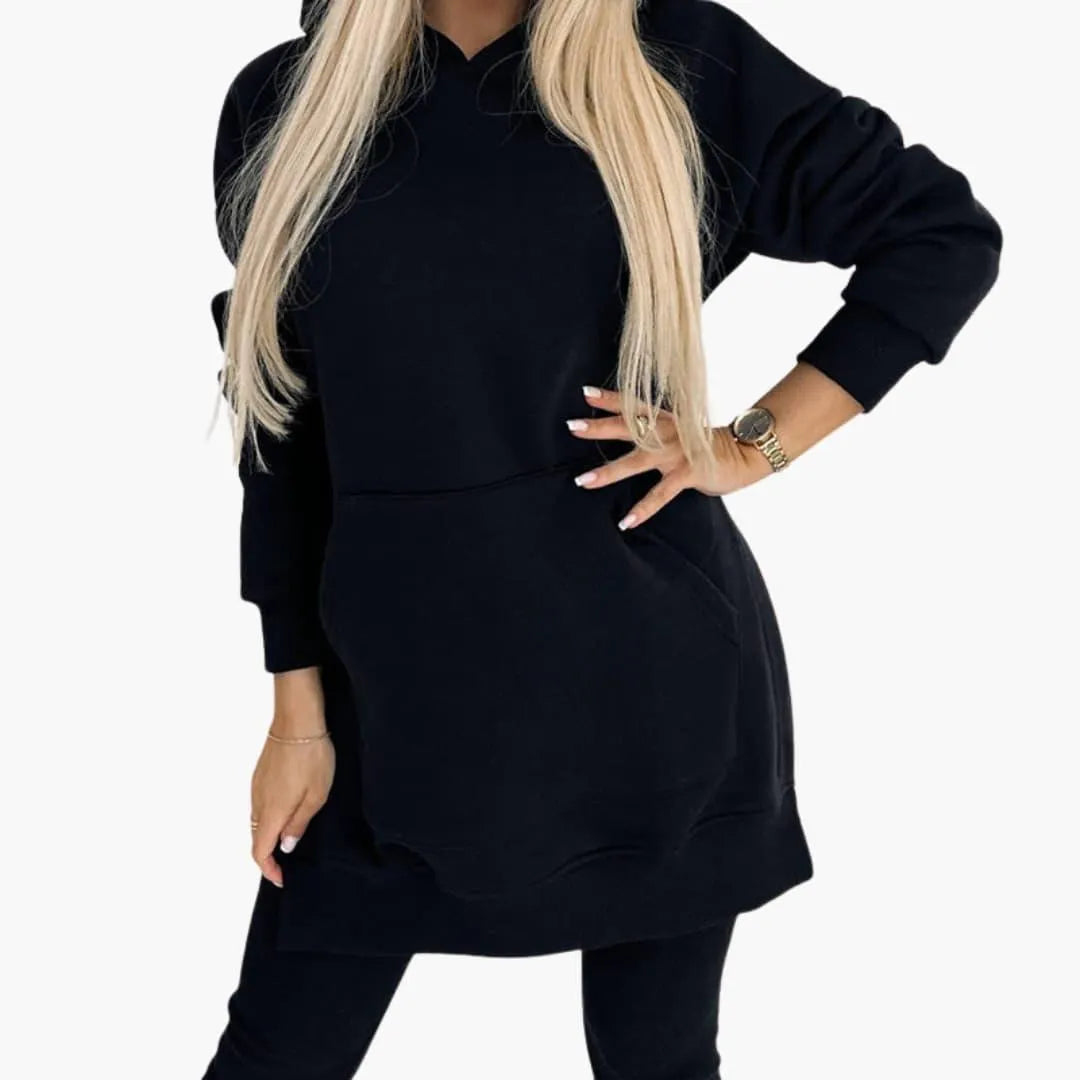 Womenâ€™s Two-Piece Hoodie and Leggings Set with Fitted Leggings