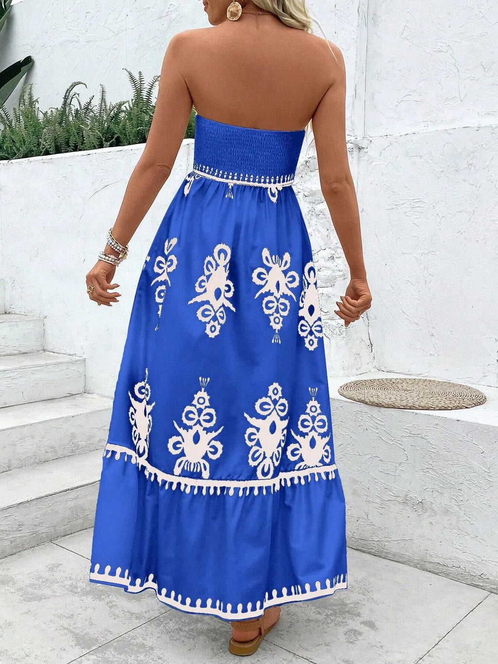 Vestido Feminino Longo Primavera Luisi Azul