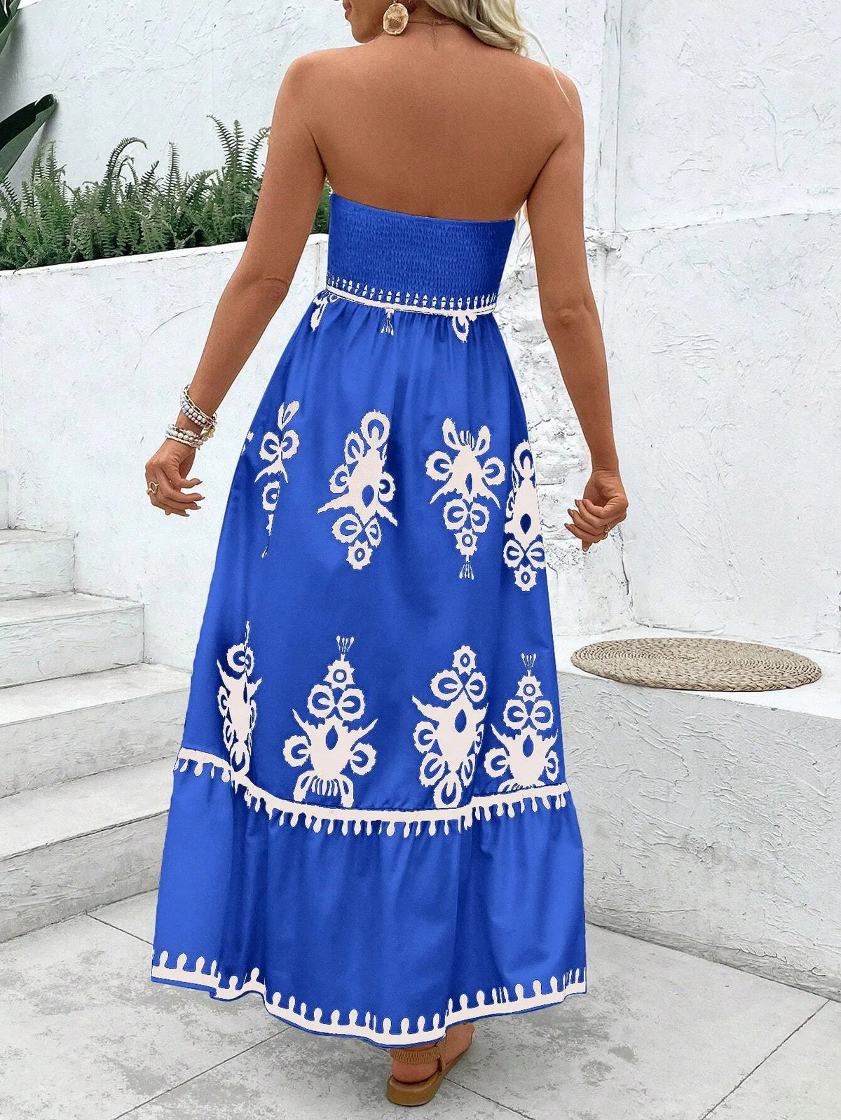 Vestido Feminino Longo Primavera Luisi Azul