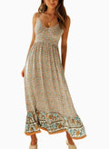Womenâ€™s Boho Floral Print Spaghetti Strap Maxi Dress
