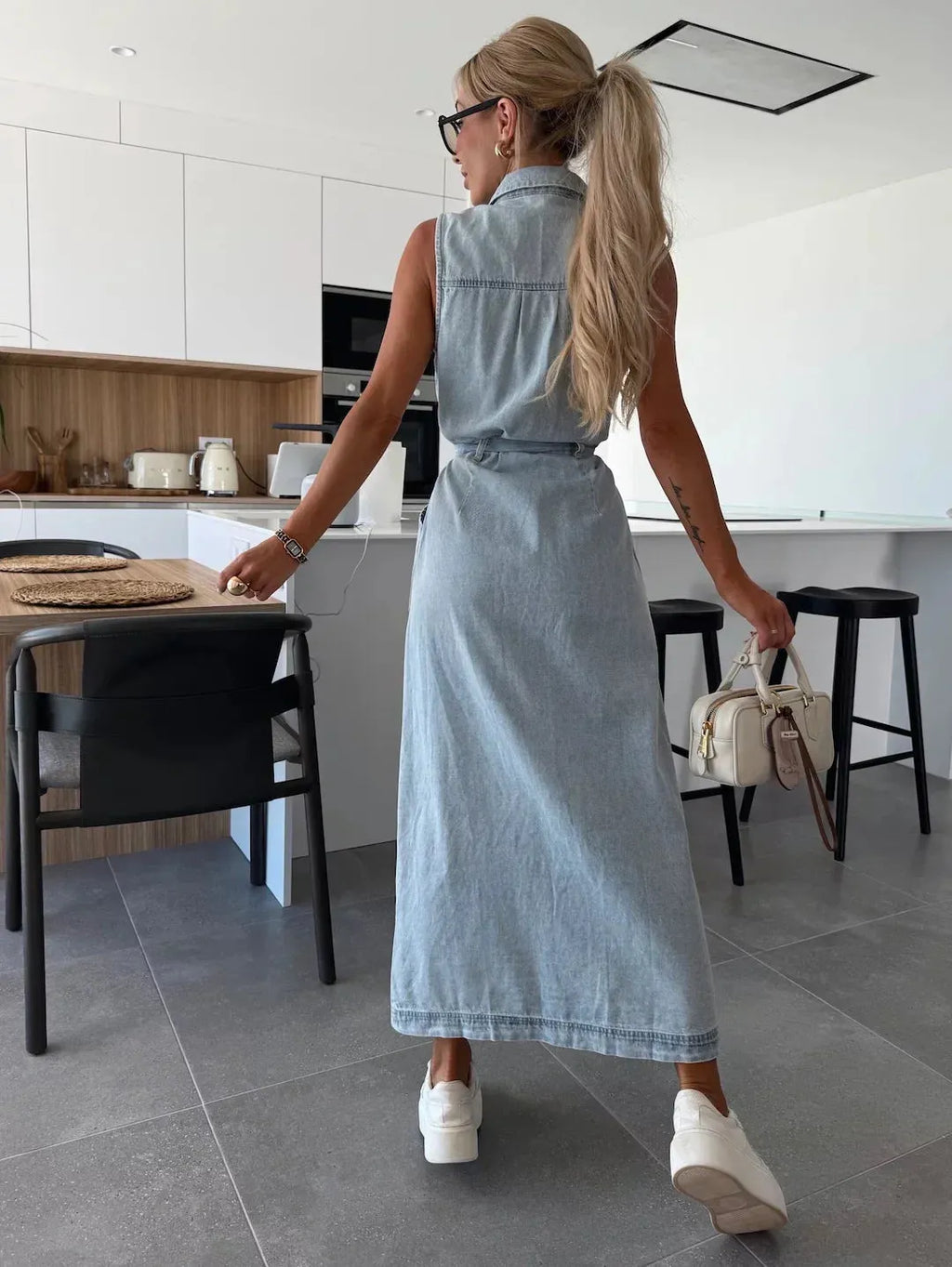 Robe longue en jean Lola