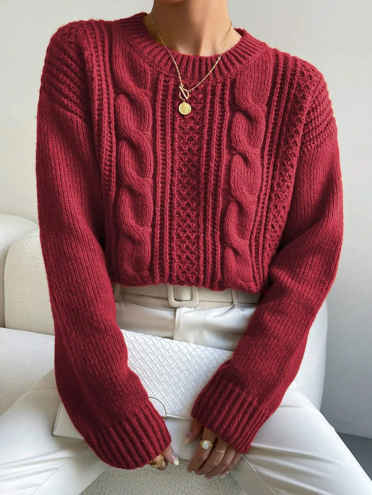 SuÃ©ter Feminino Tricot Vinho Marcella