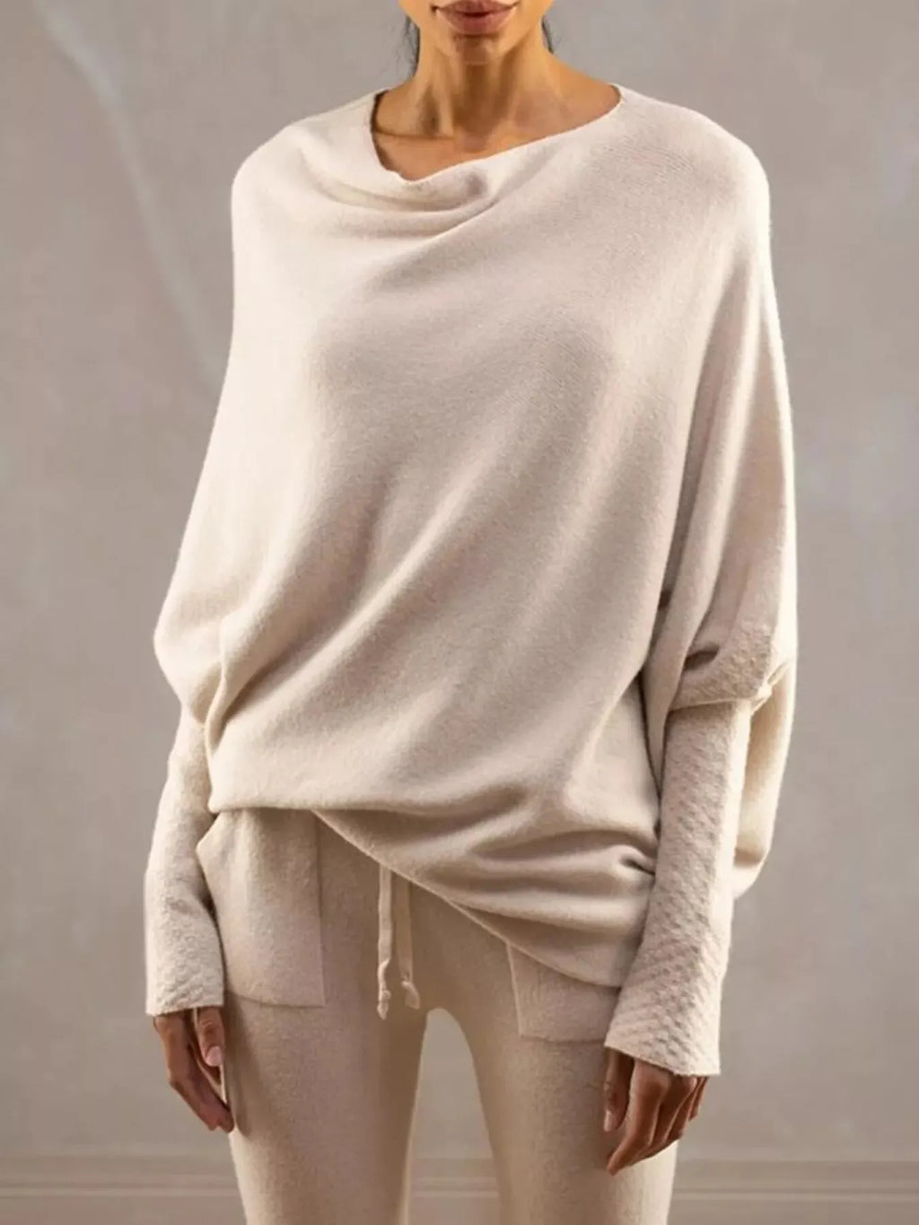 Boat Neck Long Sleeve Sweater