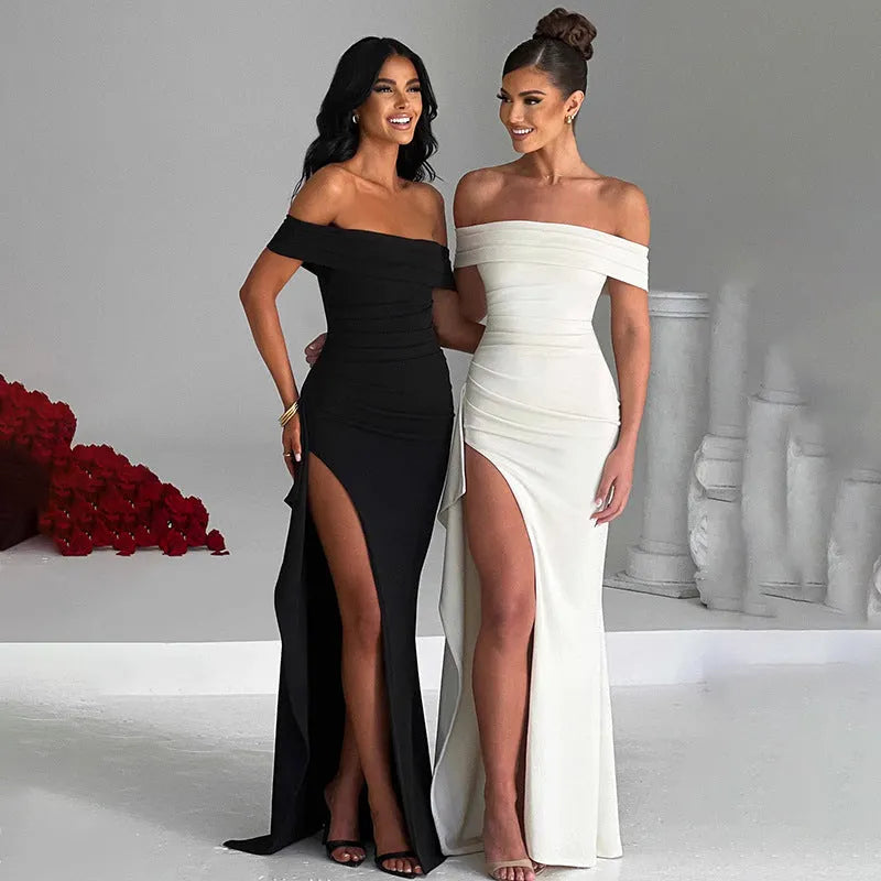 Genny | Gala Dresses Off-Shoulder Slit Maxi Dress